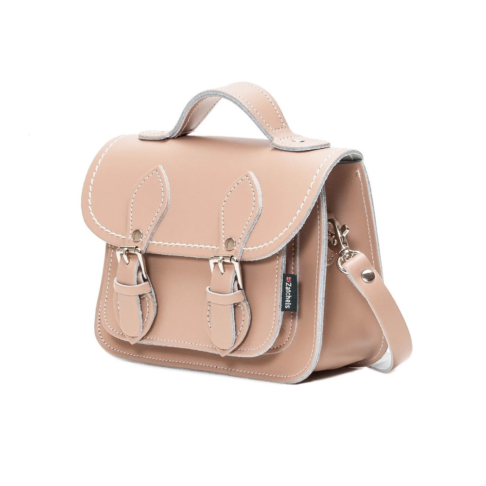 NWOT HANDMADE LEATHER MICRO SATCHEL - ICED COFFEE